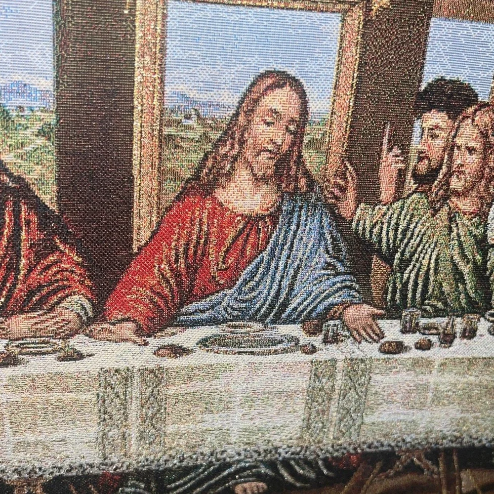 Royal Gallery‎ Las Vegas Last Supper Framed Tapestry Art Gold Ornate Frame 15x27